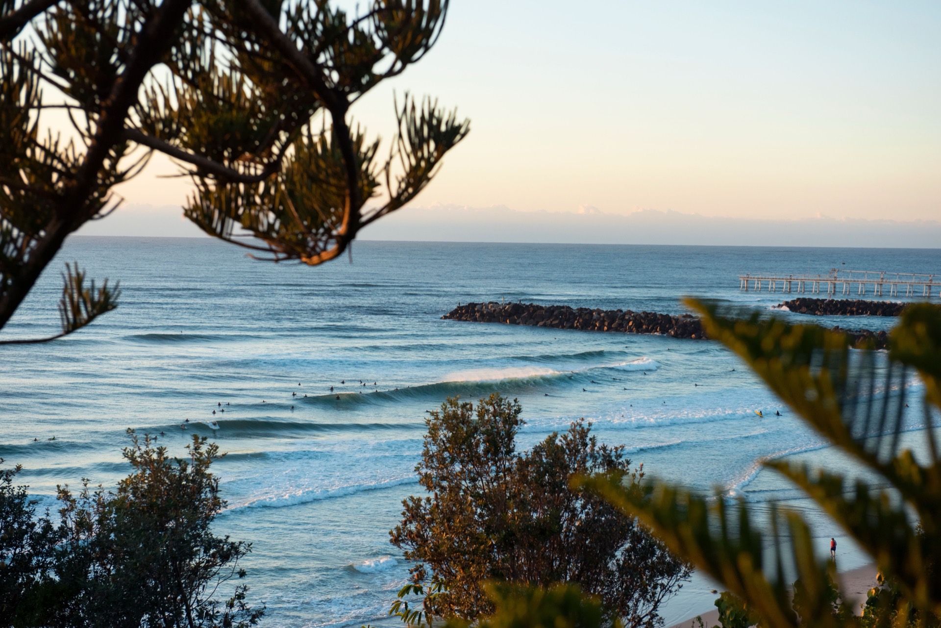 Surf and shoreline at Duranbah Beach near Tweed Heads