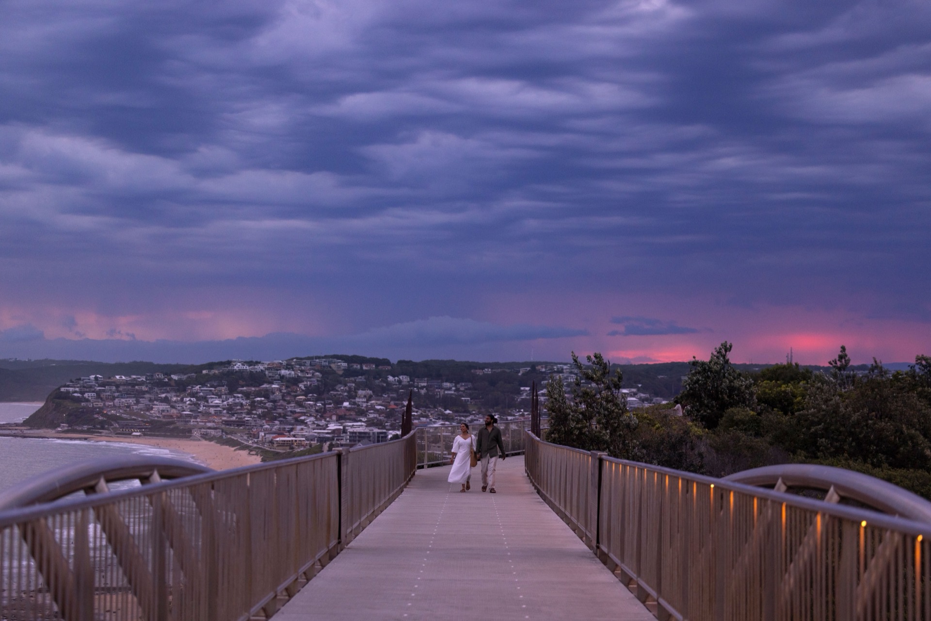 Elevated coastal path along the Newcastle Memorial Walk