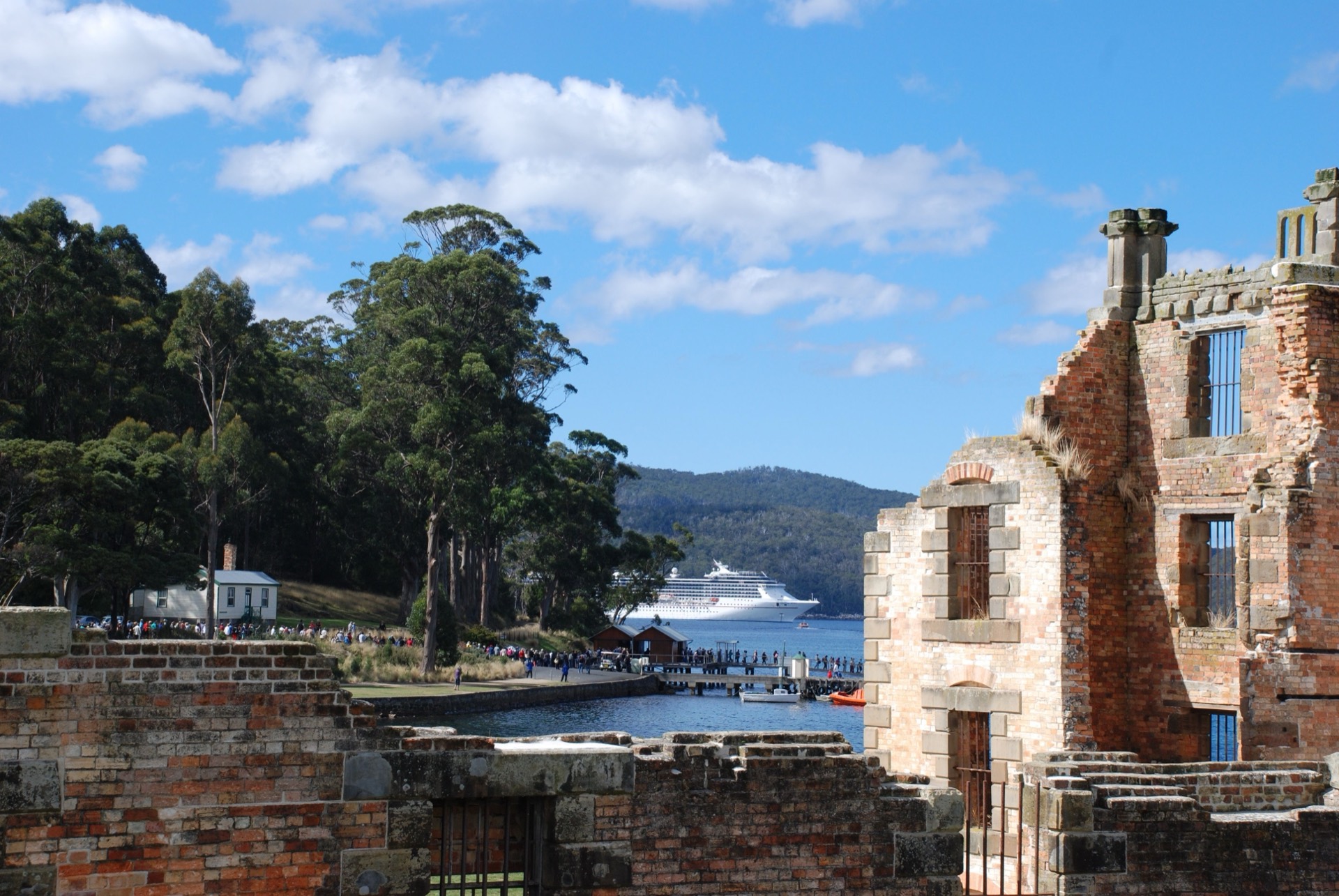 Historic sandstone buildings at Port Arthur on the Tasman Peninsula